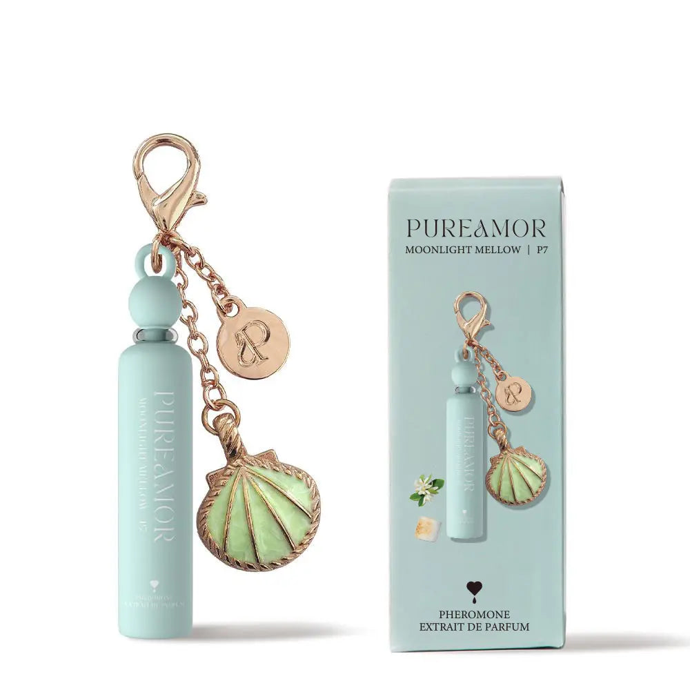 Pureamor Cute Mini Keychain Pheromone Extrait De Parfum (2Ml/0.07 Fl Oz) - Designer-Inspired, Estratetraenol Blend, 14 Scents (Vanilla, Floral, Woody), Magnetic Clip, Bag Accessories, EDC Items, Women'S Travel Gift