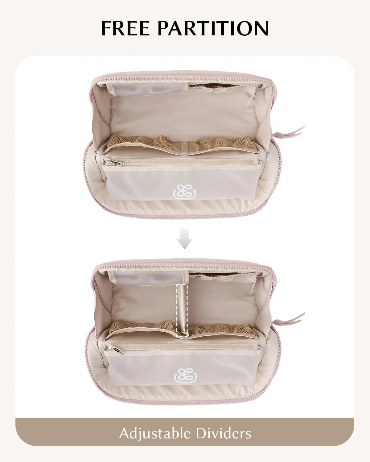 EACHY Standing Makeup Bag, Large Capacity Travel Cosmetic Organizer, Easy-Access Waterproof Toiletry Bag for Women