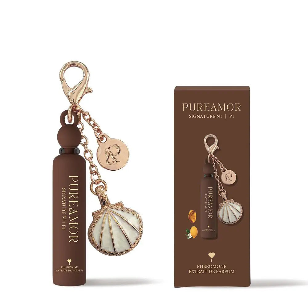 Pureamor Cute Mini Keychain Pheromone Extrait De Parfum (2Ml/0.07 Fl Oz) - Designer-Inspired, Estratetraenol Blend, 14 Scents (Vanilla, Floral, Woody), Magnetic Clip, Bag Accessories, EDC Items, Women'S Travel Gift
