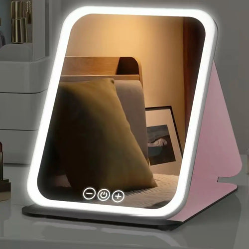LED Light Cosmetic Mirror Pocket Mirror - Compact Design for Home Lighting Makeup,Back to School,Back to School Haul
