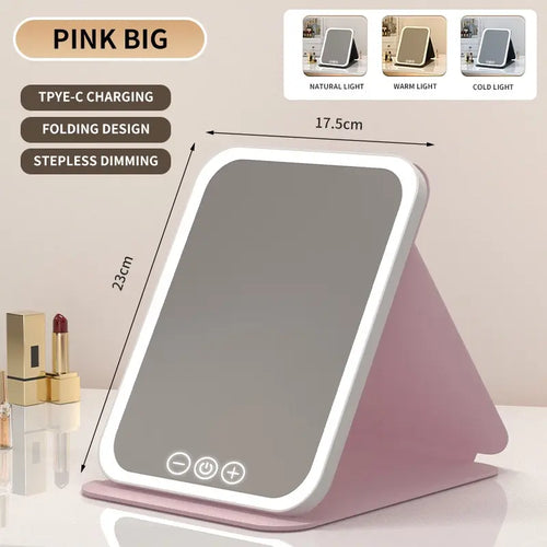 LED Light Cosmetic Mirror Pocket Mirror - Compact Design for Home Lighting Makeup,Back to School,Back to School Haul