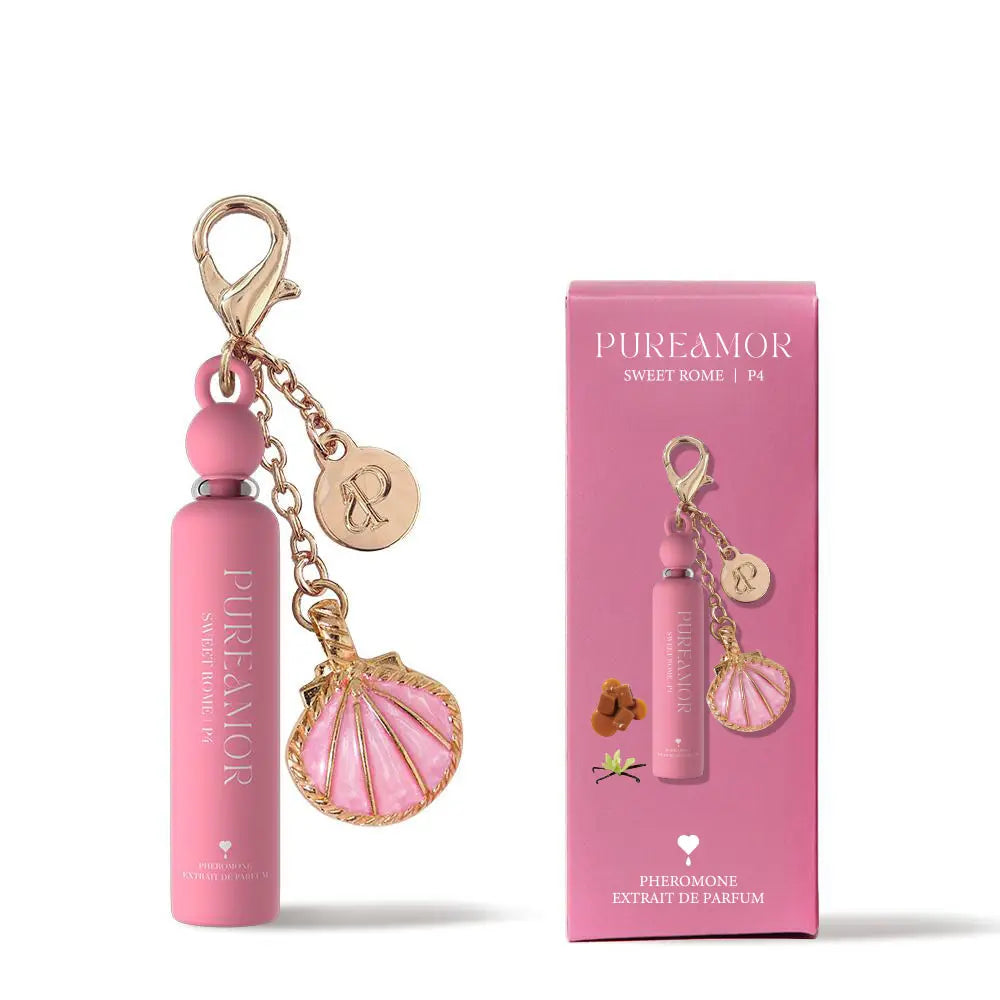 Pureamor Cute Mini Keychain Pheromone Extrait De Parfum (2Ml/0.07 Fl Oz) - Designer-Inspired, Estratetraenol Blend, 14 Scents (Vanilla, Floral, Woody), Magnetic Clip, Bag Accessories, EDC Items, Women'S Travel Gift